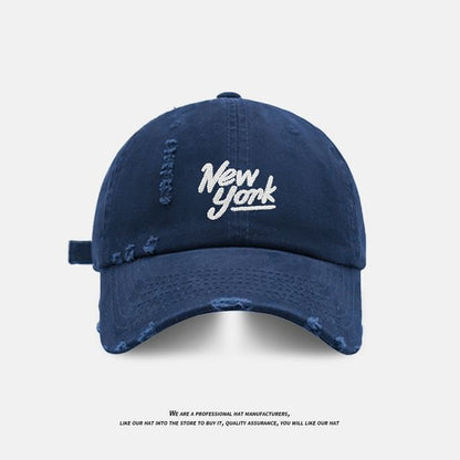 Baseball Distressed Cap Embroidered Lettering