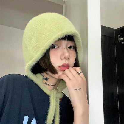 Knit Hat Plain Cloche