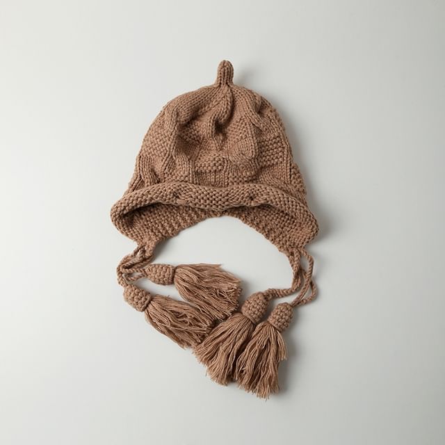 Knit Hat Bonnet Tasseled