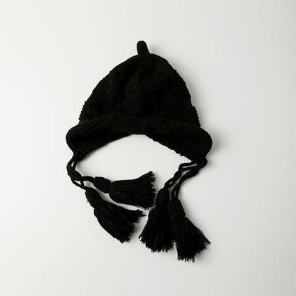 Knit Hat Bonnet Tasseled