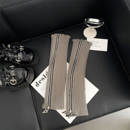 Jambières en tricot avec fermeture éclair