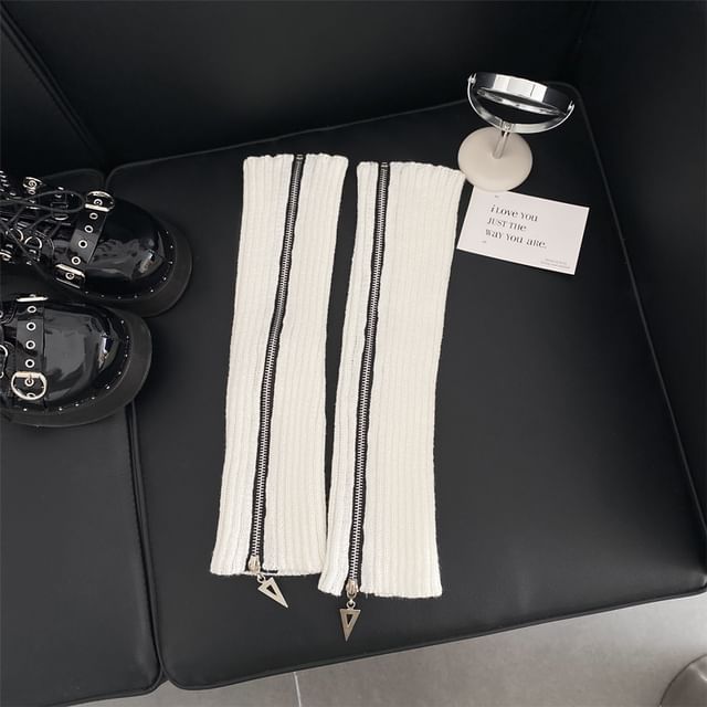 Jambières en tricot avec fermeture éclair