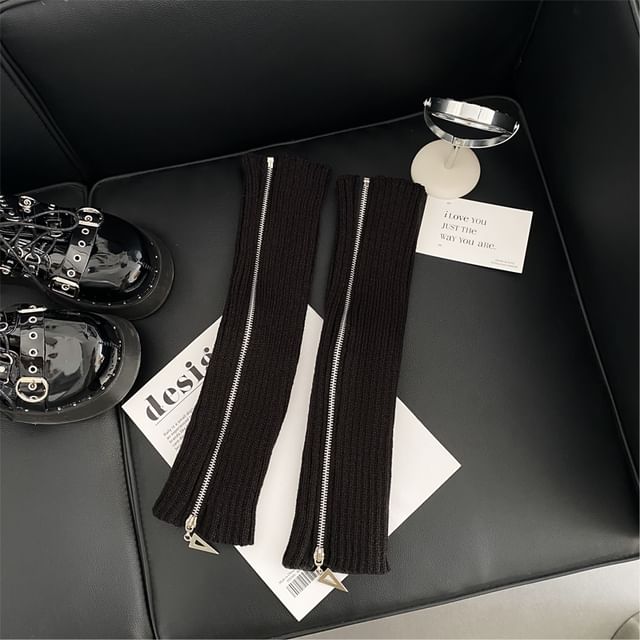 Jambières en tricot avec fermeture éclair