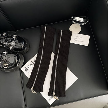 Jambières en tricot avec fermeture éclair