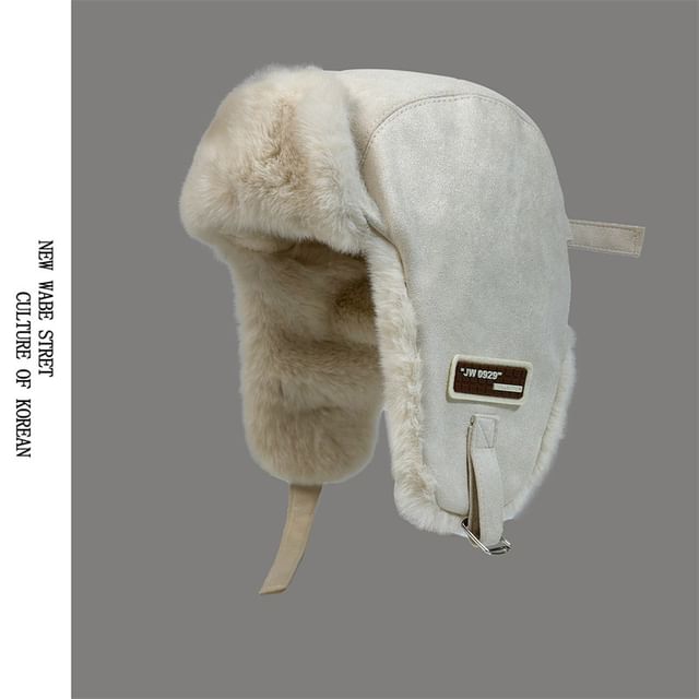 Hat Faux Fleece-Lined Trapper Suede