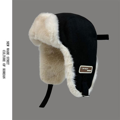 Hat Faux Fleece-Lined Trapper Suede