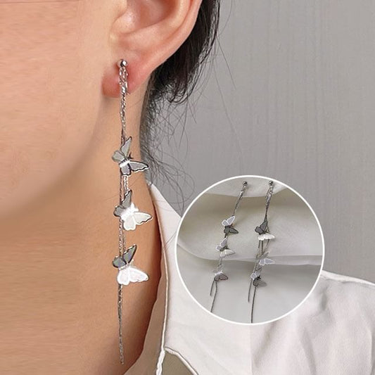 Earring Butterfly Threader Alloy