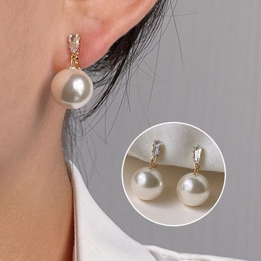 Alloy Faux Earring Pearl Rhinestone Drop