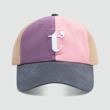 Color Block Lettering Embroidered Baseball Cap