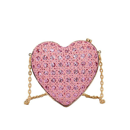 Rhinestone Bag Heart Crossbody