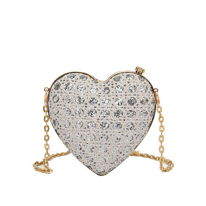 Rhinestone Bag Heart Crossbody