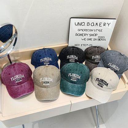 Cap Lettering Washed Embroidered Baseball