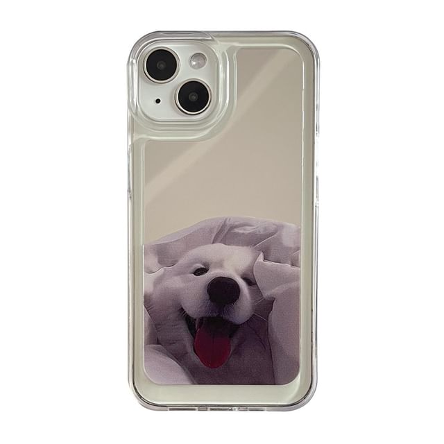 Dog Mirrored Phone Case - iPhone 15 Pro Max / 15 Pro / 15 Plus / 15 / 14 Pro Max / 14 Pro / 14 Plus / 14 / 13 Pro Max / 13 Pro / 13 / 13 mini / 12 Pro Max / 12 Pro / 12 / 12 mini / 11 Pro Max / 11 Pro / 11