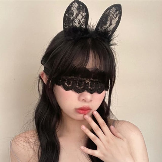 Mask Ear Lace Eye Headband Rabbit /