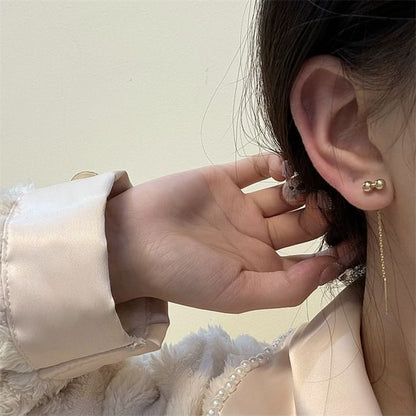 Bead Alloy Threader Earring