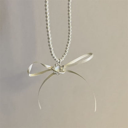 / Earring Snowflake Drop Ribbon Choker