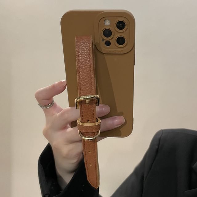 Case Faux Phone Strap Pearl