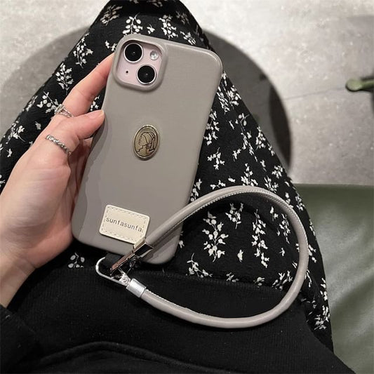 Metal Plate Faux Phone Leather Case