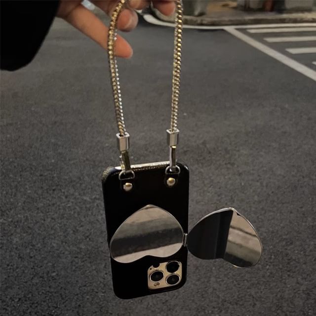 Case Heart Phone Mirrored