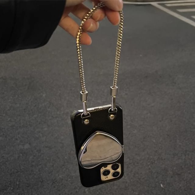 Case Heart Phone Mirrored