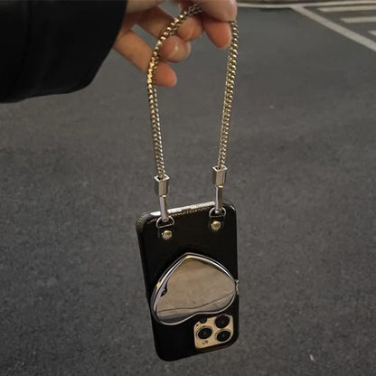 Case Heart Phone Mirrored