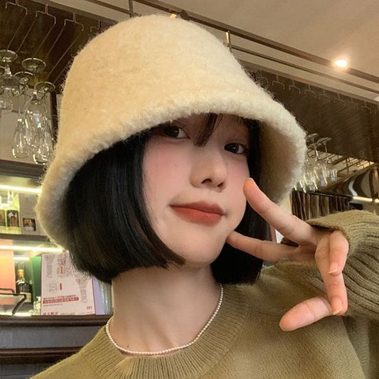 Cloche Plain Wool Hat