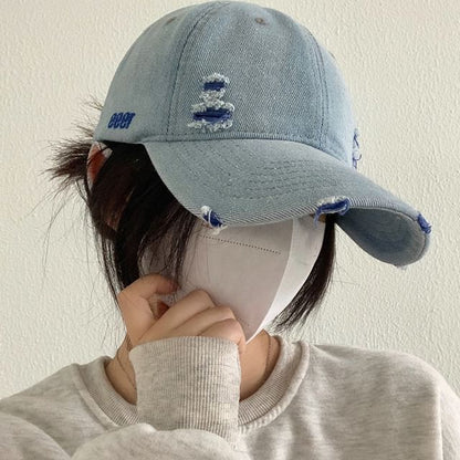 Denim Baseball Washed Cap Distressed