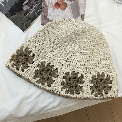 Hat Floral Crochet Cloche Knit