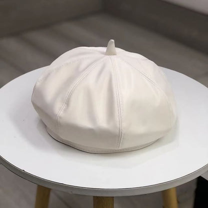 Beret Leather Faux Plain