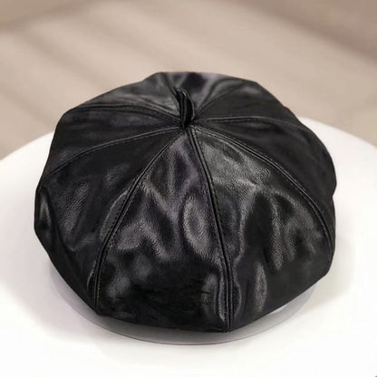Beret Leather Faux Plain