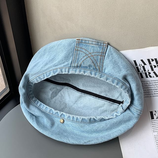 Washed Denim Beret