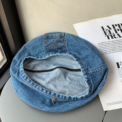 Washed Denim Beret
