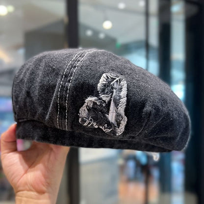 Washed Beret Denim Distressed