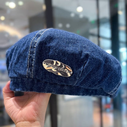 Denim Accent Beret Metal