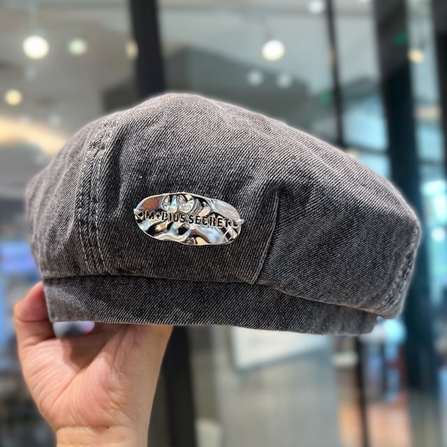Denim Accent Beret Metal