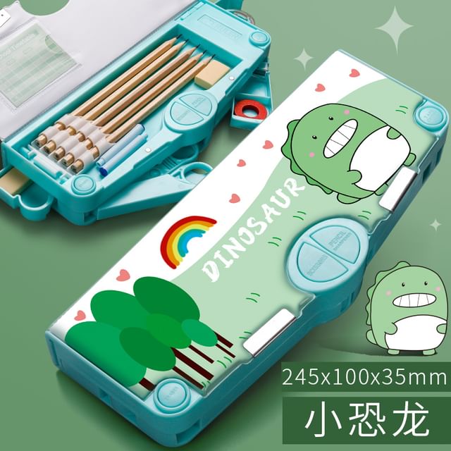 Cartoon Plastic Pencil Case / Scheduler / Scissors / Eraser / Masking Tape / Set