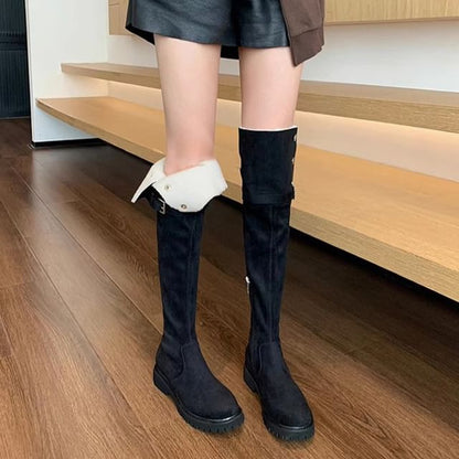 Fleece-Lined Over-the-Knee Boots