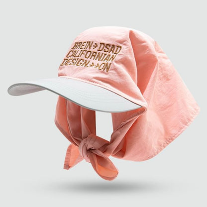 Embroidered Head Lettering Scarf with Brim