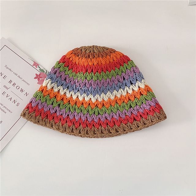 Rainbow Stripe Cloche Hat