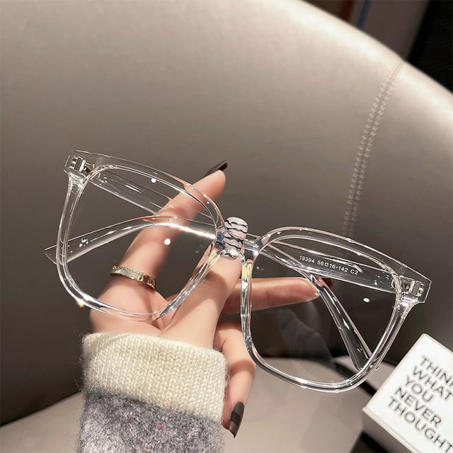 Blocking Square Frame Light Glasses Blue