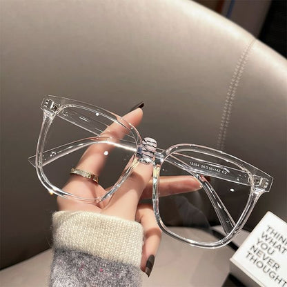 Blocking Square Frame Light Glasses Blue
