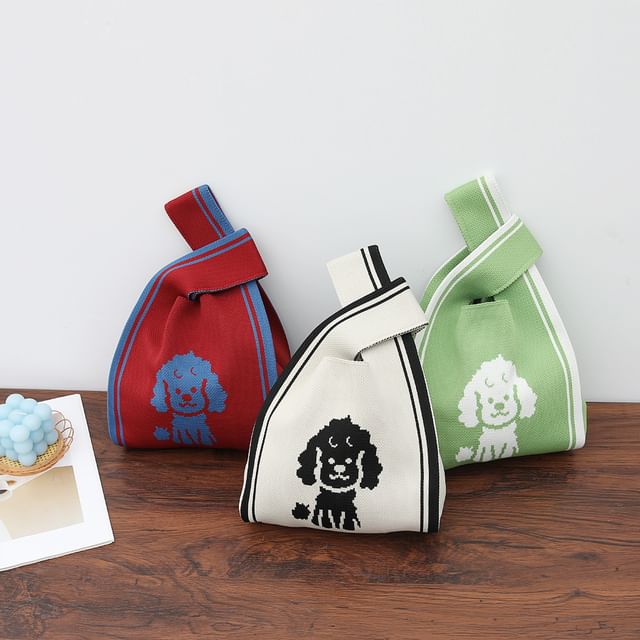 Tote Dog Bag Jacquard Knit