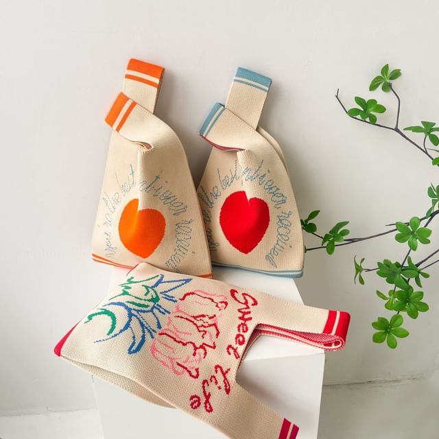 Knit Patterned Bag Tote