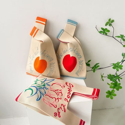 Knit Patterned Bag Tote