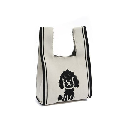 Tote Dog Bag Jacquard Knit