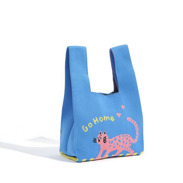 Bag Jacquard Cartoon Knit Tote