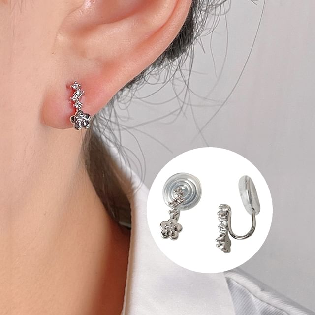 Cuff Alloy Ear Floral Rhinestone