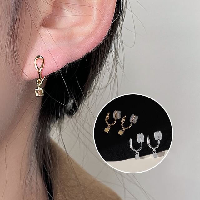 Cuff Alloy Cube Earring Drop