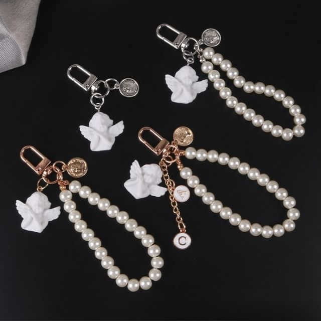 Angel Faux Alloy / Faux Pearl Bag Charm Keyring (Various Designs)