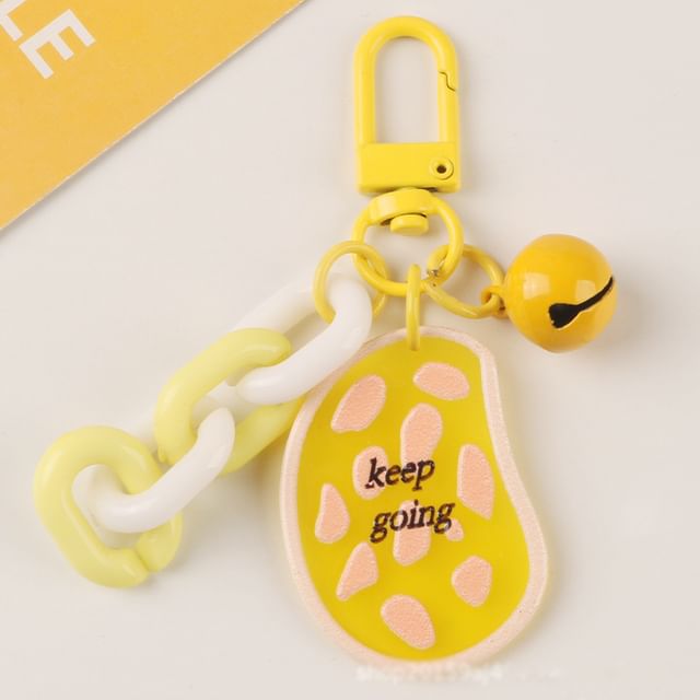 Acrylic Bell Chunky Chain Bag Charm Keyring (Various Designs)